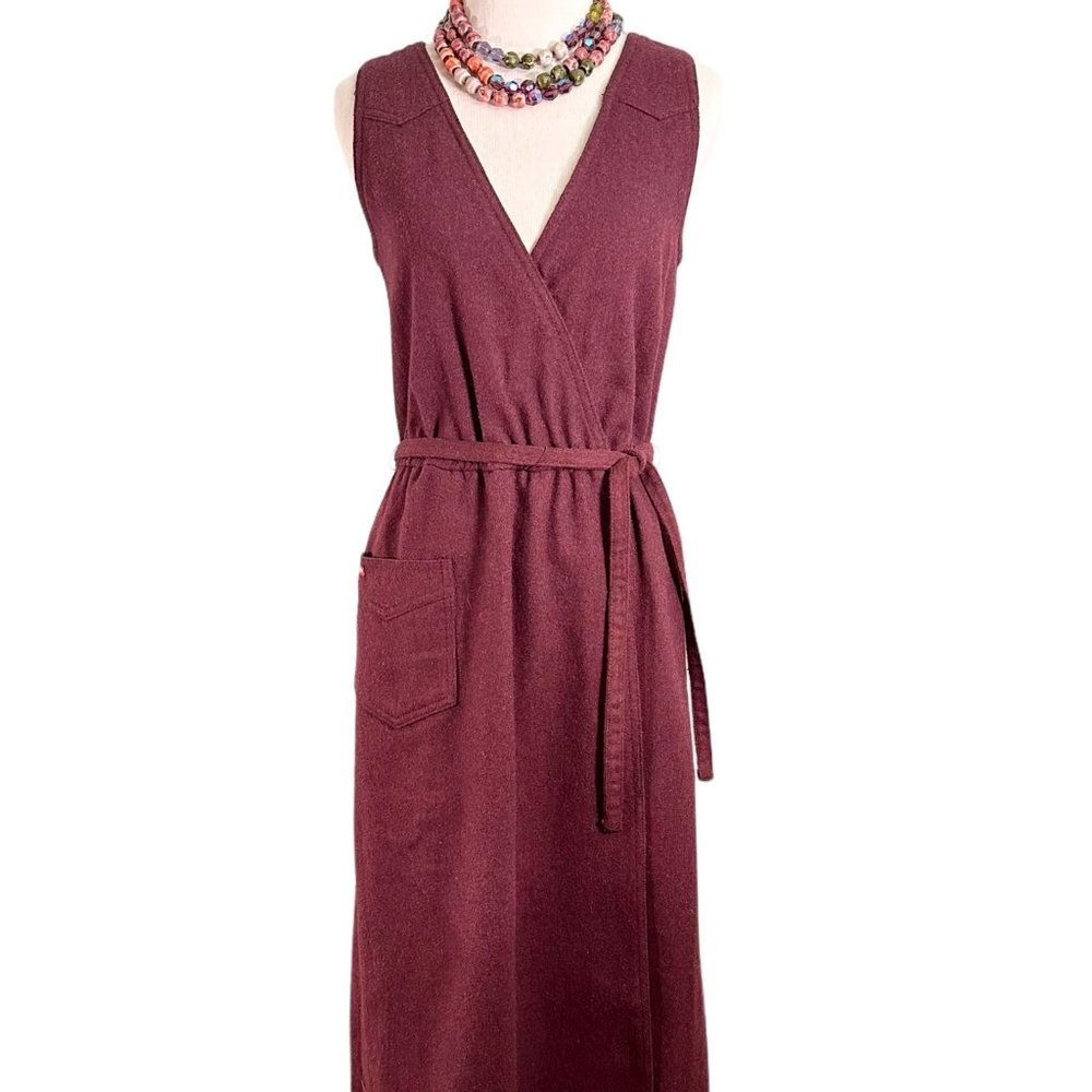 Vintage Sasson Paris Wool Blend Western Belted Wrap Dress Size 4/5